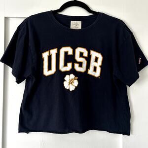 UCSB cropped Navy t-shirt